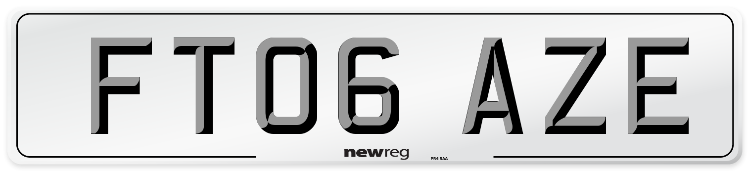 FT06 AZE Number Plate from New Reg
